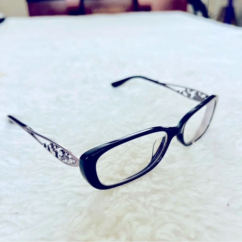 Badgley Mischka 2660 Black Corina Plastic/Metal Eyeglasses Frame Only w/ case